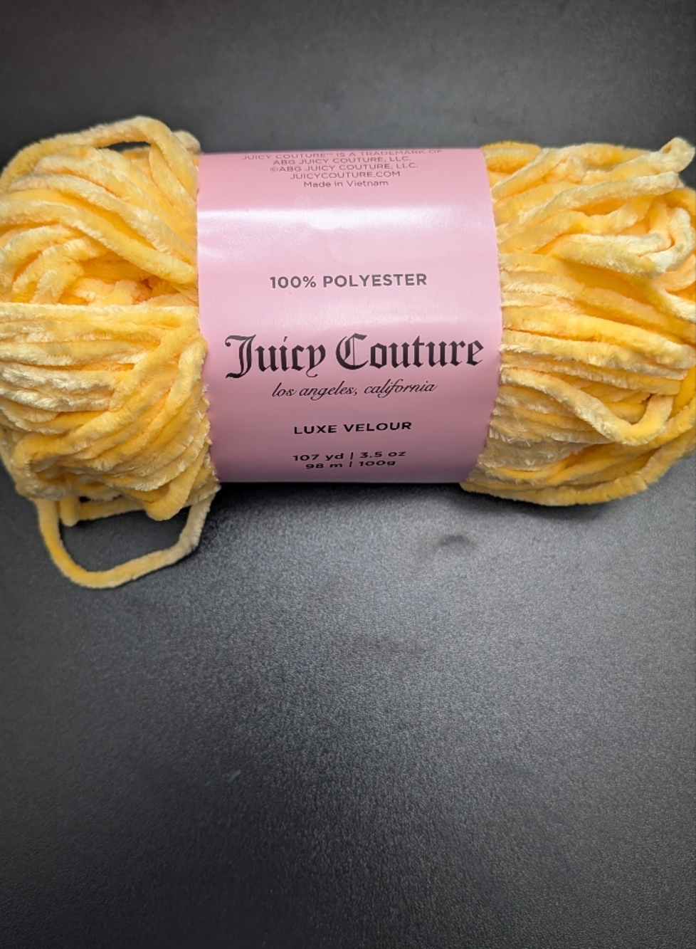 Rare Juicy Couture Aspen Gold Velvet Chenille Yarn